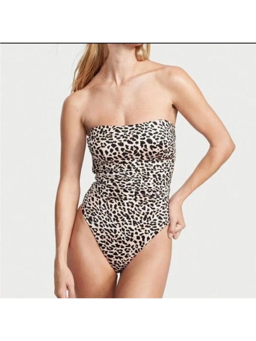 Victoria's Secret Leopard Print Ruched One Piece Medium NWT